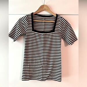 J. Crew square neck Parisian style fitted tee shirt, size small.